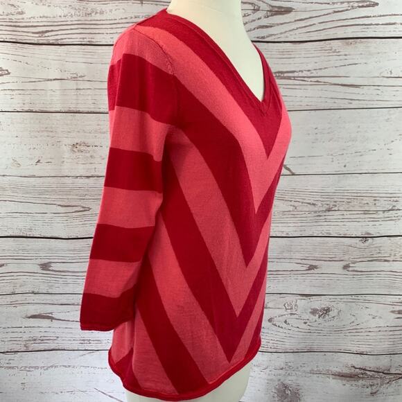Gap pink chevron Vneck wool sweater - Picture 9 of 9